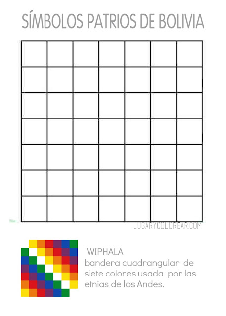 descarga y colorea dibujo de Bandera de Wiphala