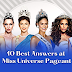 10 Best Answers at Miss Universe Pageant