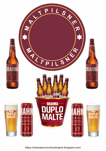 Topo de Bolo Brahma Duplo Malte