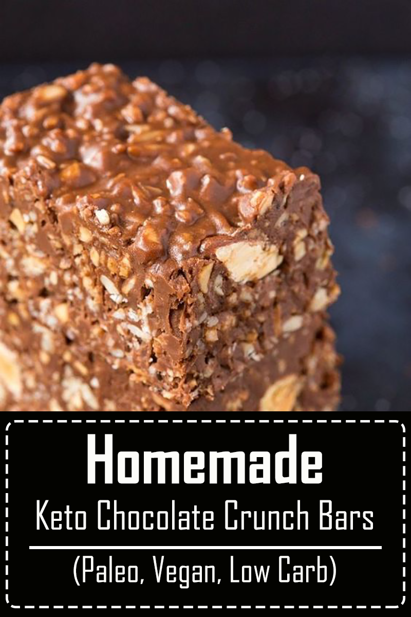 HOMEMADE KETO CHOCOLATE CRUNCH BARS (PALEO, VEGAN, LOW CARB)