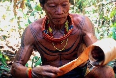 Tradisi Mentato suku Mentawai  merupakan bentuk seni rupa 