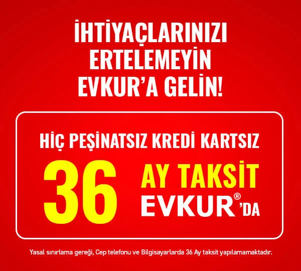 Evkur dan 36 Ay Taksitle Alışveriş Kampanyası