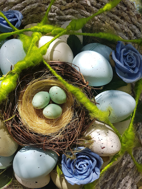 spring wreath with nest