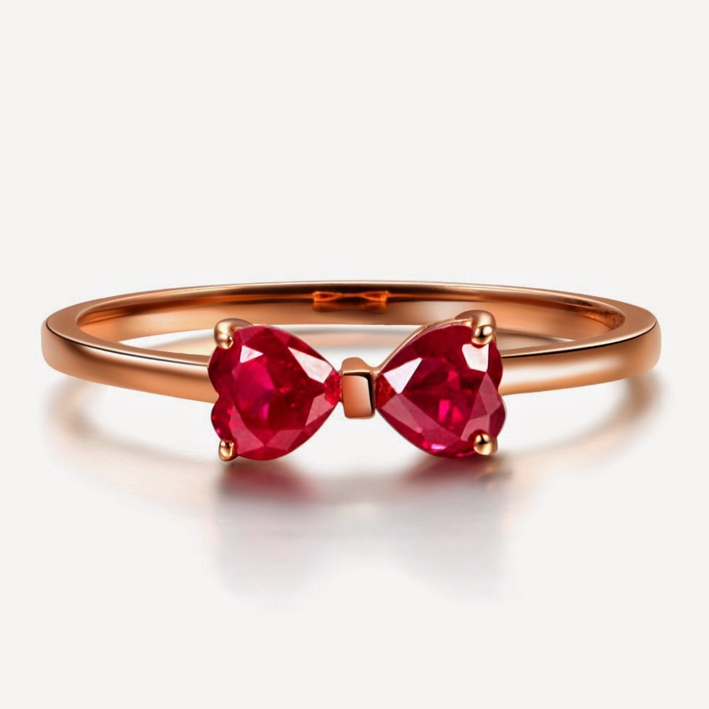 gemstone rings red beautiful young women