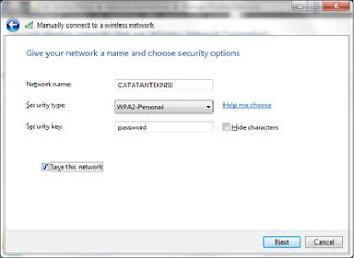 network and 
security option wifi ad hoc