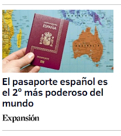 El pasaporte español, el 2º más poderoso del mundo