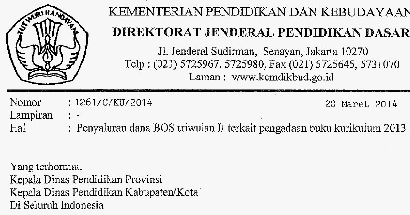 Jadwal Pencairan Dana BOS Tahun 2014 Triwulan II Pada Bulan April 2014