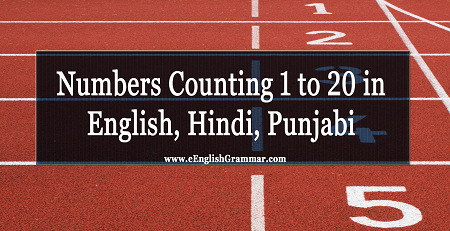 Numbers Counting 1 To In Hindi Punjabi English Eenglishgrammar Com