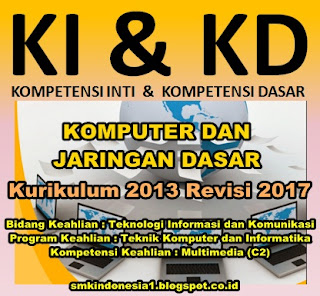 Kompetensi Inti Dan Kompetensi Dasar (KIKD) Komputer dan Jaringan Dasar SMK Revisi 2017