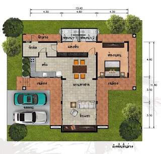 บ้านชั้นเดียว 1 ห้องนอน 2 ห้องน้ำ [บ้านไชยมงคล 26]