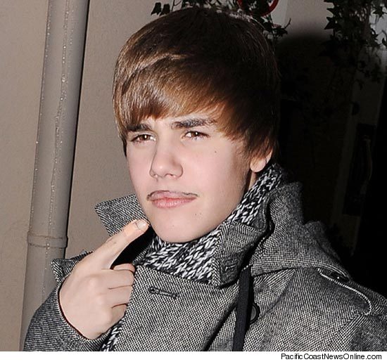 Justin Bieber in Mustache. Thursday, December 2, 2010