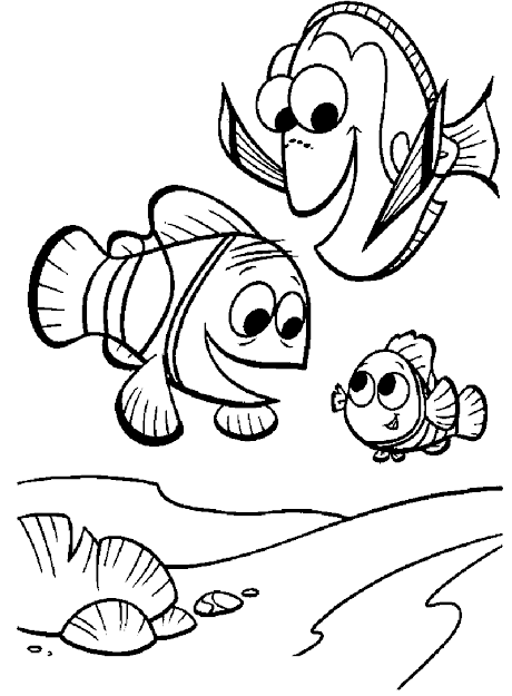 Finding Nemo Dory Happily With Friends Coloring Pages For Kids  Printable Finding  Nemo Coloring Pages For Kids