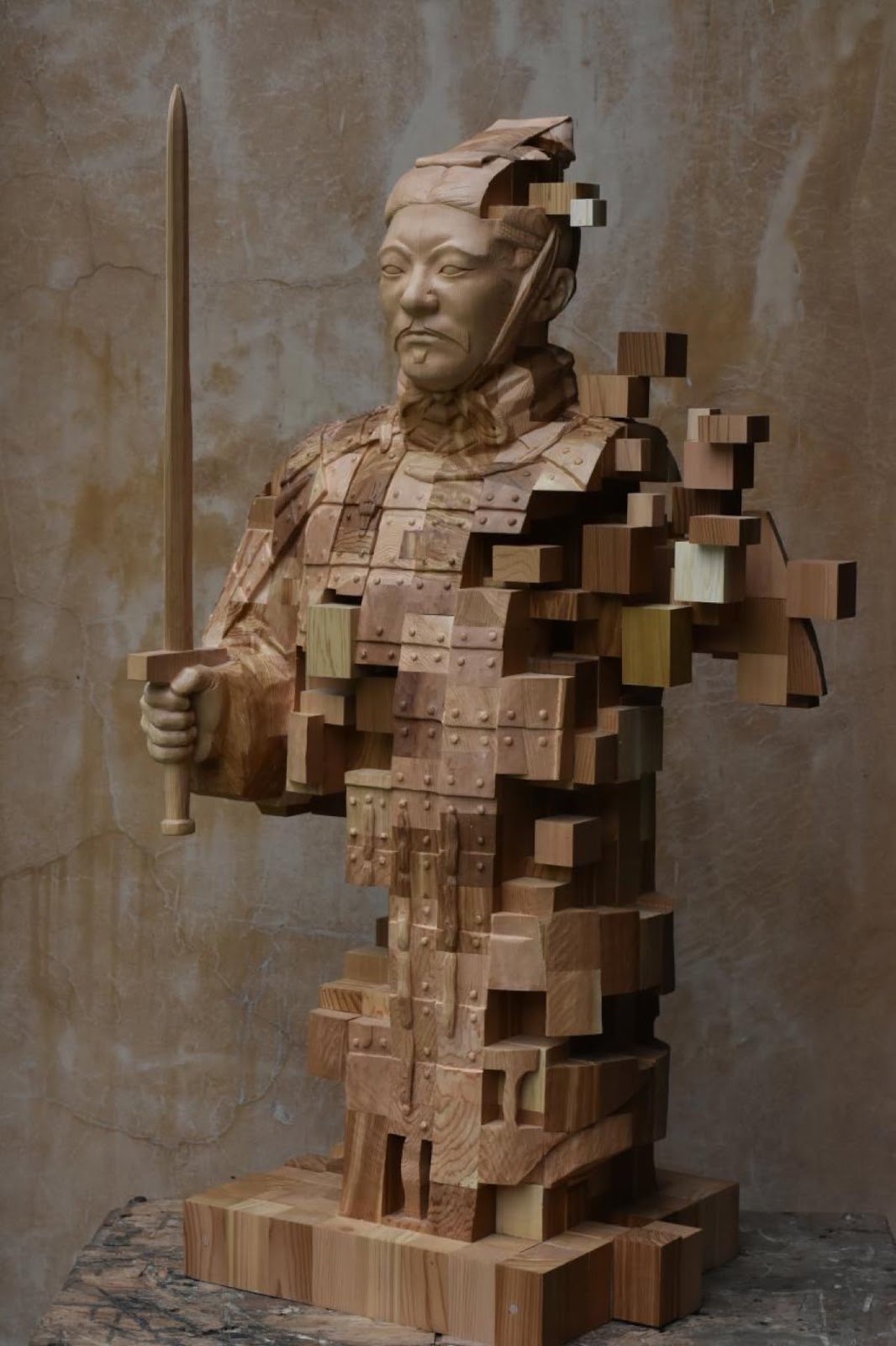 Stunning Wood Sculptures That Look Like Pixelated Glitches