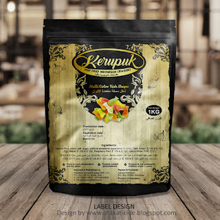 Label Produk Krupuk Multi Color Fish Shape