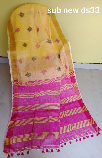 Pure Linen by Linen Jamdani Saree 