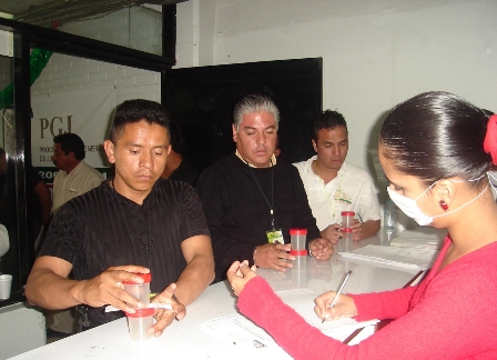 Aplicó PGJ antidoping sorpresa al interior del estado