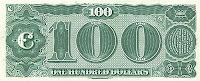 Picture Rear 100 dollars the United States 1890