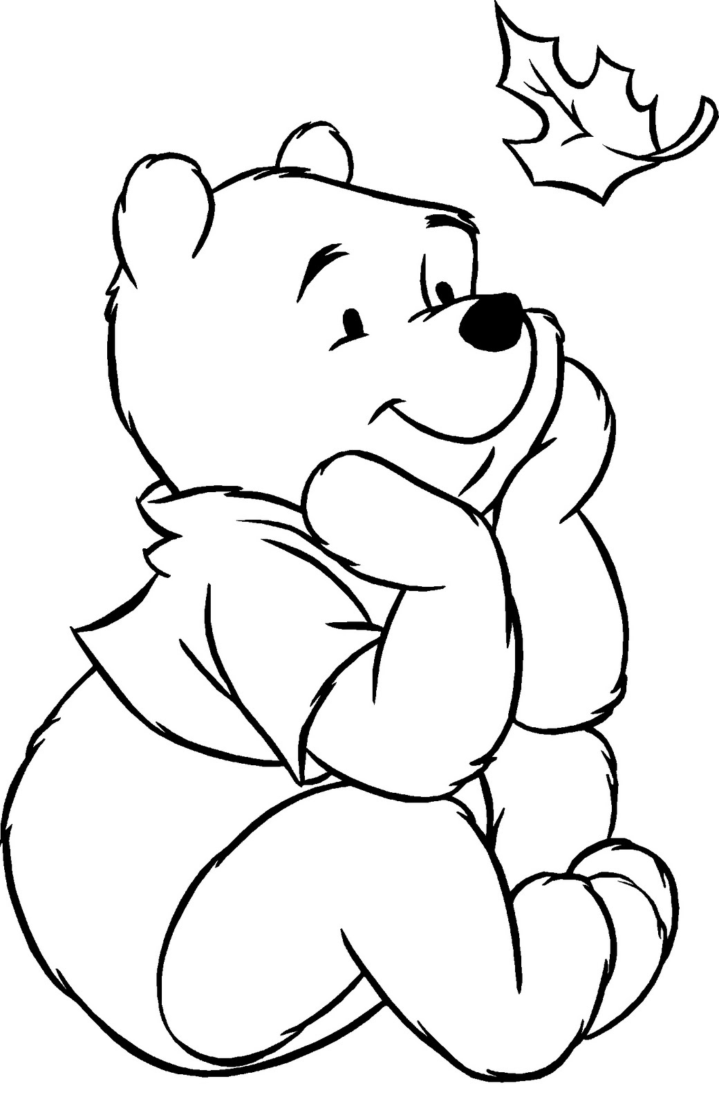 Free coloring pages of pooh with balloons