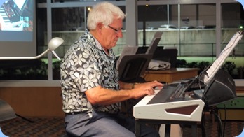 Rod Moffat playing his new Korg Pa4X (76 note version). Photo courtesy of Dennis Lyons.