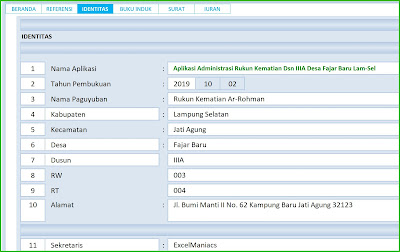 Aplikasi Excel Iuran Rukun Kematian