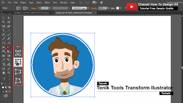 Fungsi Transform Adobe Illustrator Lengkap, Tutorial adobe illustrator,