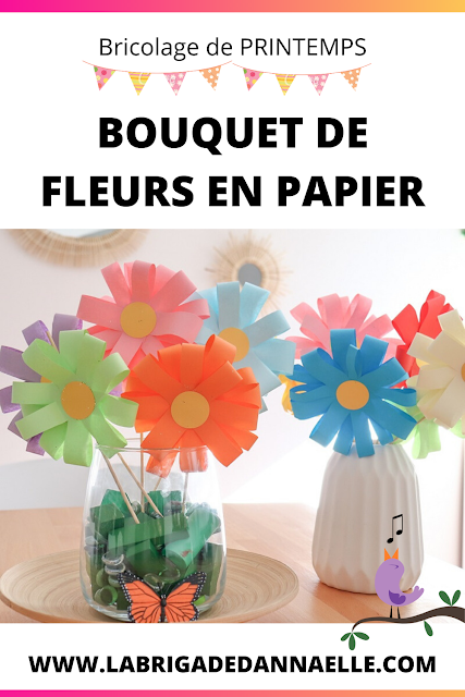 bouquet de fleurs en papier pour enfant