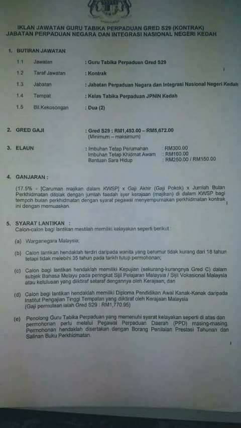 Jawatan Kosong Di Jabatan Perpaduan Negara Dan Integrasi Nasional Jpnin Negeri Kedah Guru Tabika Penolong Guru Tabika Perpaduan Jobcari Com Jawatan Kosong Terkini