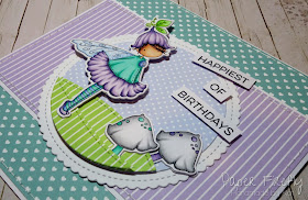 Birthday card using Tiny Townie Fairy Garden Fairy by Stamping Bella