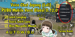 Cara Ubah Voice Chat PUBG Mobile Global 0.12.0 Ke Suara Jepang (Loli Version)