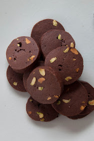 chocolate pistachio cookies, christmas cookies