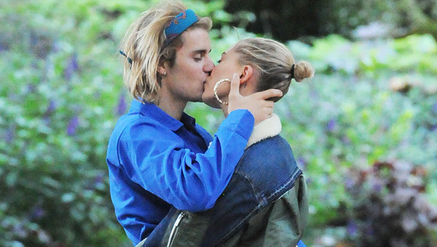 Justin Bieber kissing wife Hailey Bieber in public
