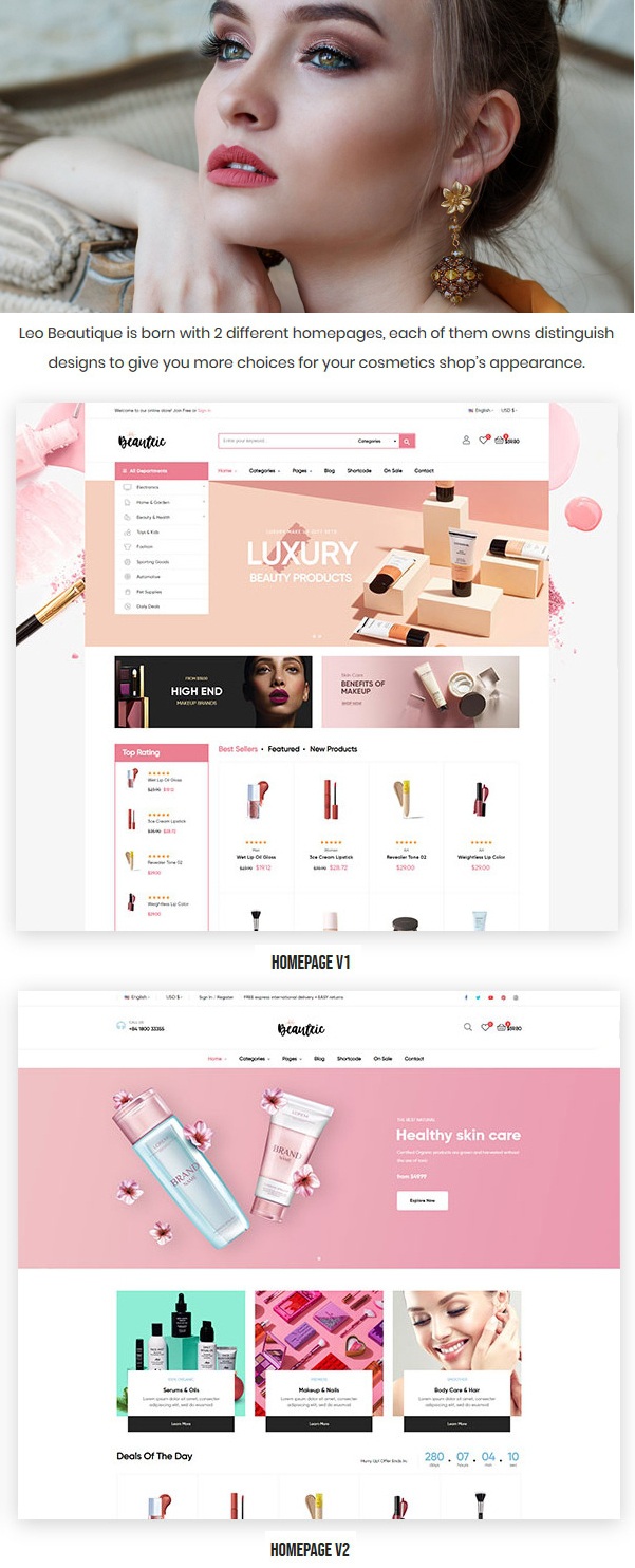 Leo Beautric - Cosmetics and Skincare Prestashop Theme 