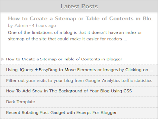recent posts widget for blogger