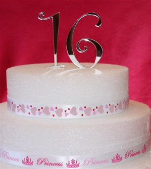 Birthday Cakes on Marilyn S Caribbean Cakes  Sweet 16 Curley Cue Mirrored Cake Topper