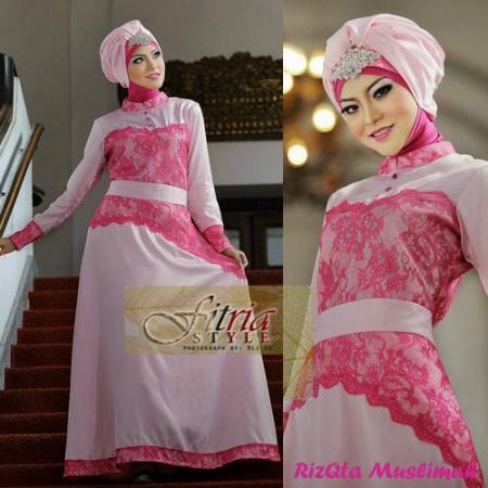 Model Baju Gamis Batik Kombinasi Brokat 2015 Trendy