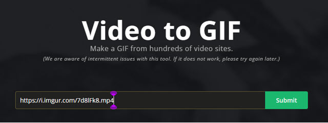 video to gif funzionalità