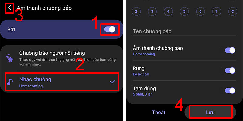 Chọn chuông báo trên trên điện thoại Android 2