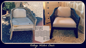 painting furniture black DIY wicker chair