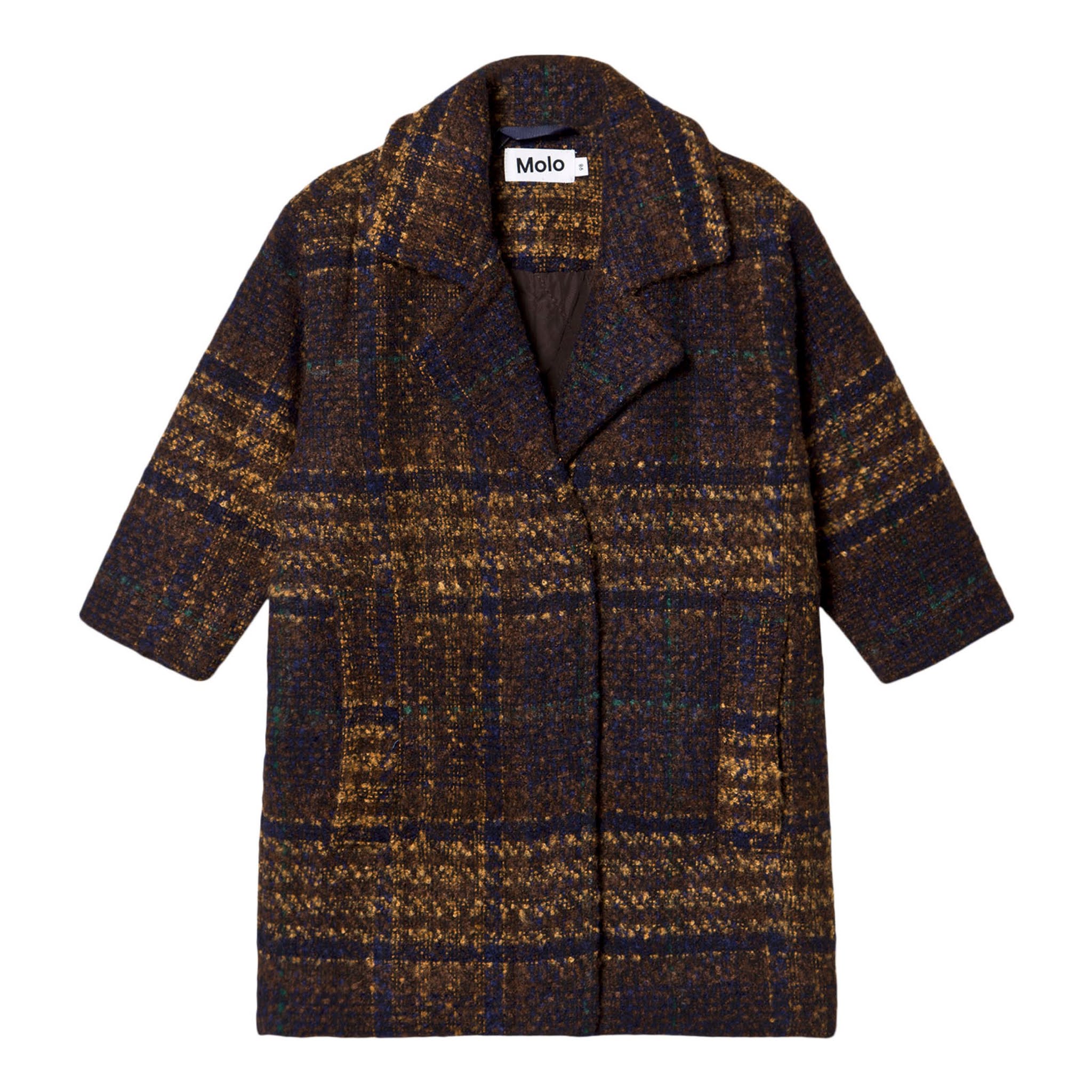 Kids Long Autumn Checkered Coat from Molo