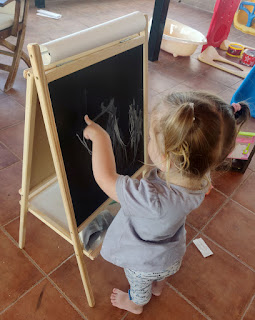 Rosie with her new easel