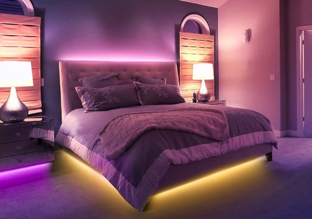 11 Ý tưởng trang trí đèn LED dây trong phòng ngủ vô cùng đơn giản