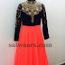 Red and Black High Neck Kameez