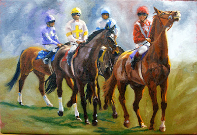 thoroughbred racing art