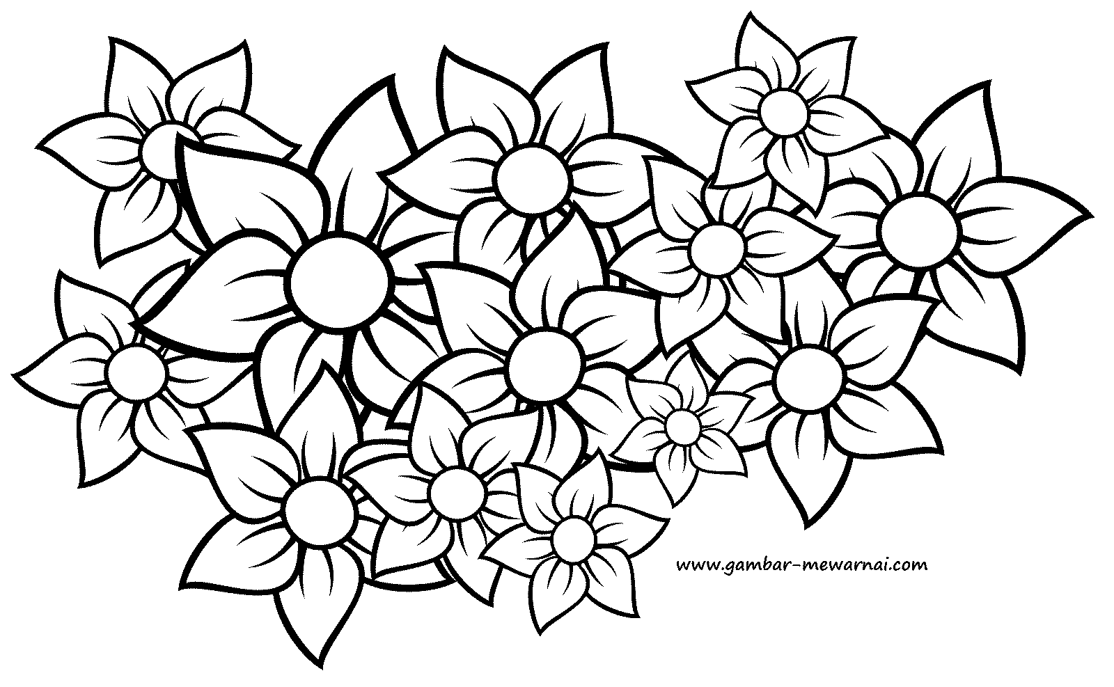 Mewarnai Gambar Motif Bunga Contoh Gambar Mewarnai