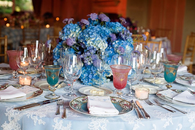 purple and turquoise wedding party