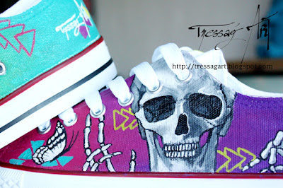 Converse tête de mort squelette