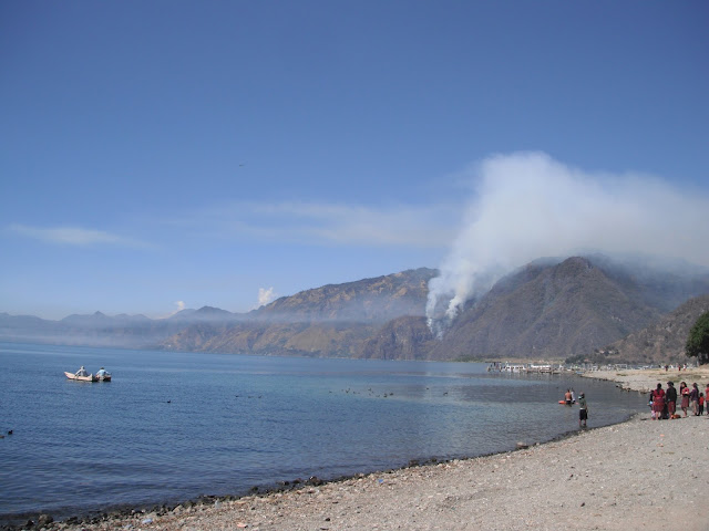 forest fire Lake Atitlan Guatemala