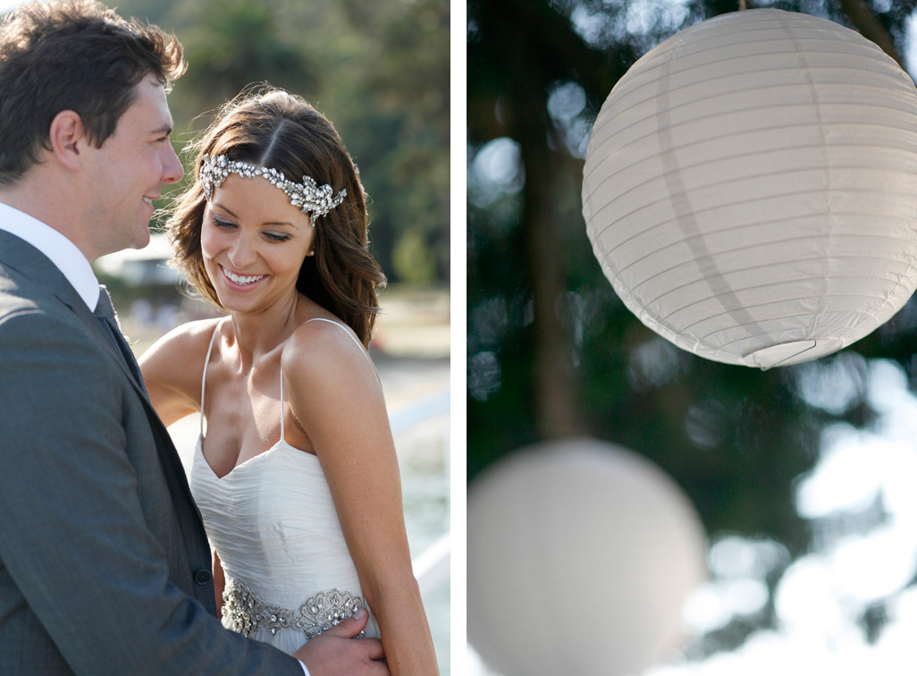 white paper lanterns and antique wedding 