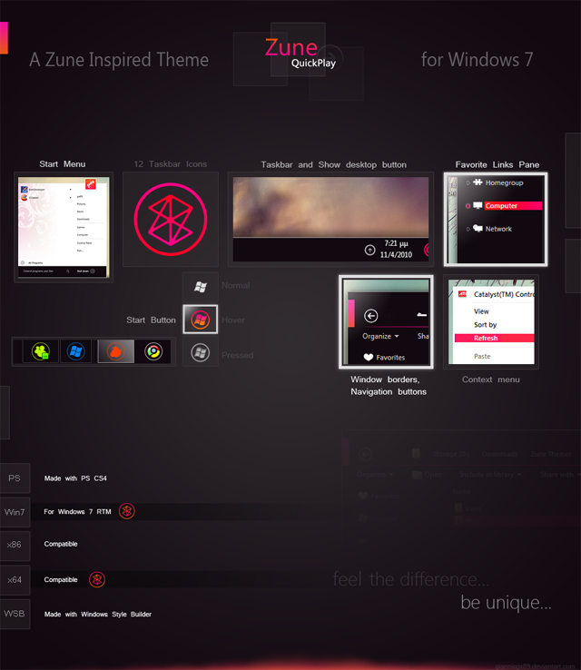 Zune QuickPlay for Win7 by giannisgx89