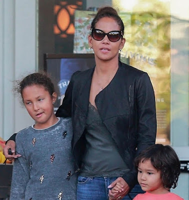 Halle Berry pictured with her kids, Maceo and Nahla